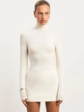 Because Of Alice — Semi Sheer High Neck Longsleeve Top (NWT)